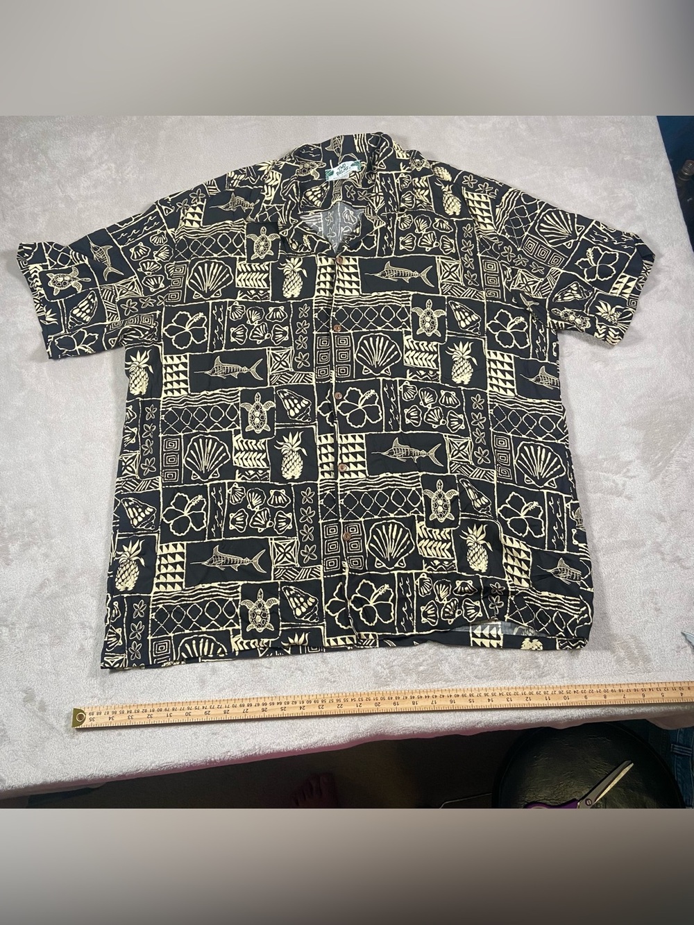 Two Palms Made in Hawaii Men's 100% Rayon Hawaiian Short Sleeve Shirt XXL